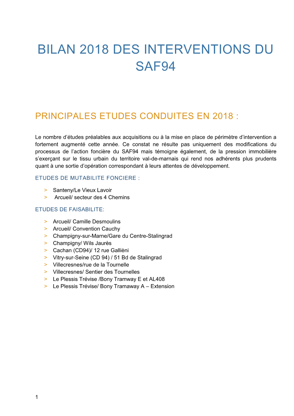 Bilan 2018 Des Interventions Du Saf94