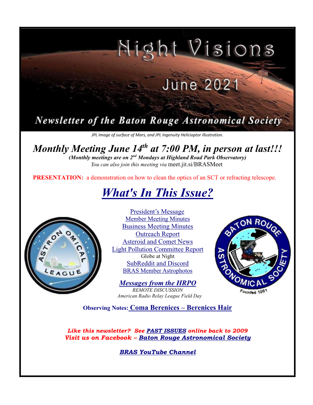 June 2021 BRAS Newsletter