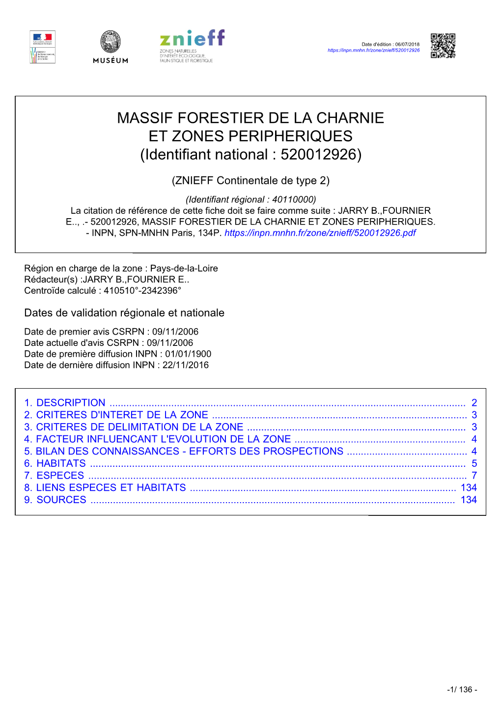 MASSIF FORESTIER DE LA CHARNIE ET ZONES PERIPHERIQUES (Identifiant National : 520012926)