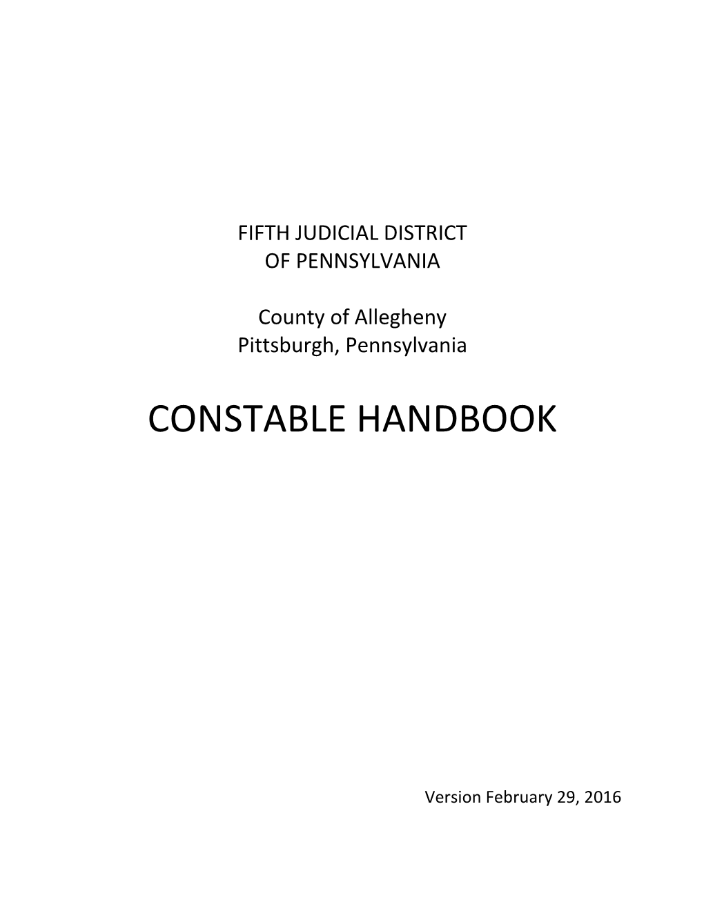 Constable Handbook