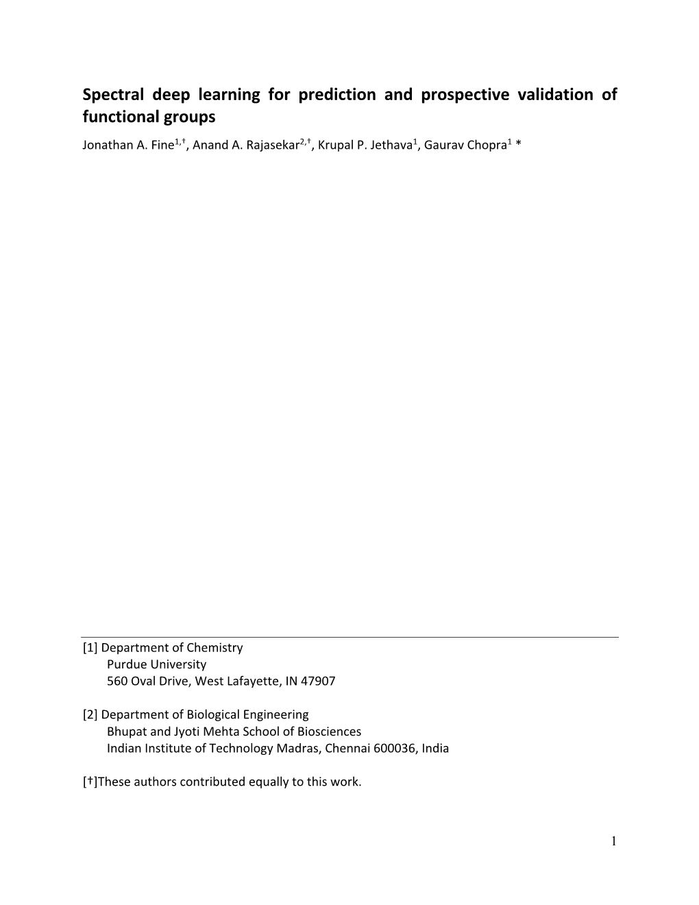 Spectral Deep Learning for Prediction and Prospective Validation of Functional Groups Jonathan A