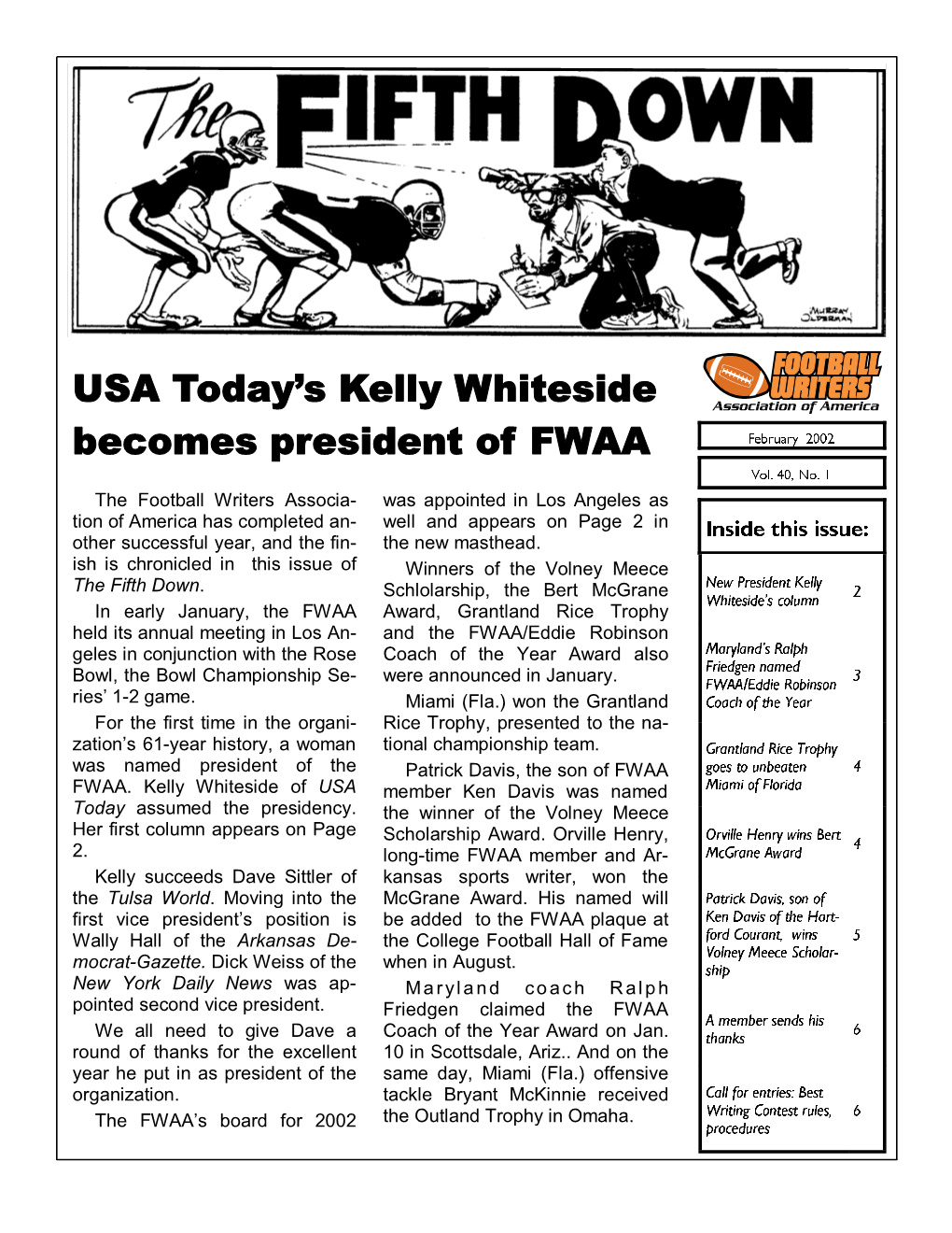 USA Today·S Kelly Whiteside Becomes President of FWAA