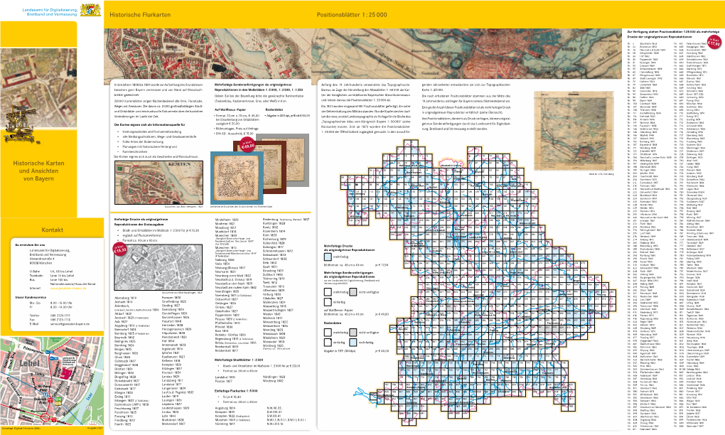 Historische Flurkarten Positionsblätter 1 : 25 000