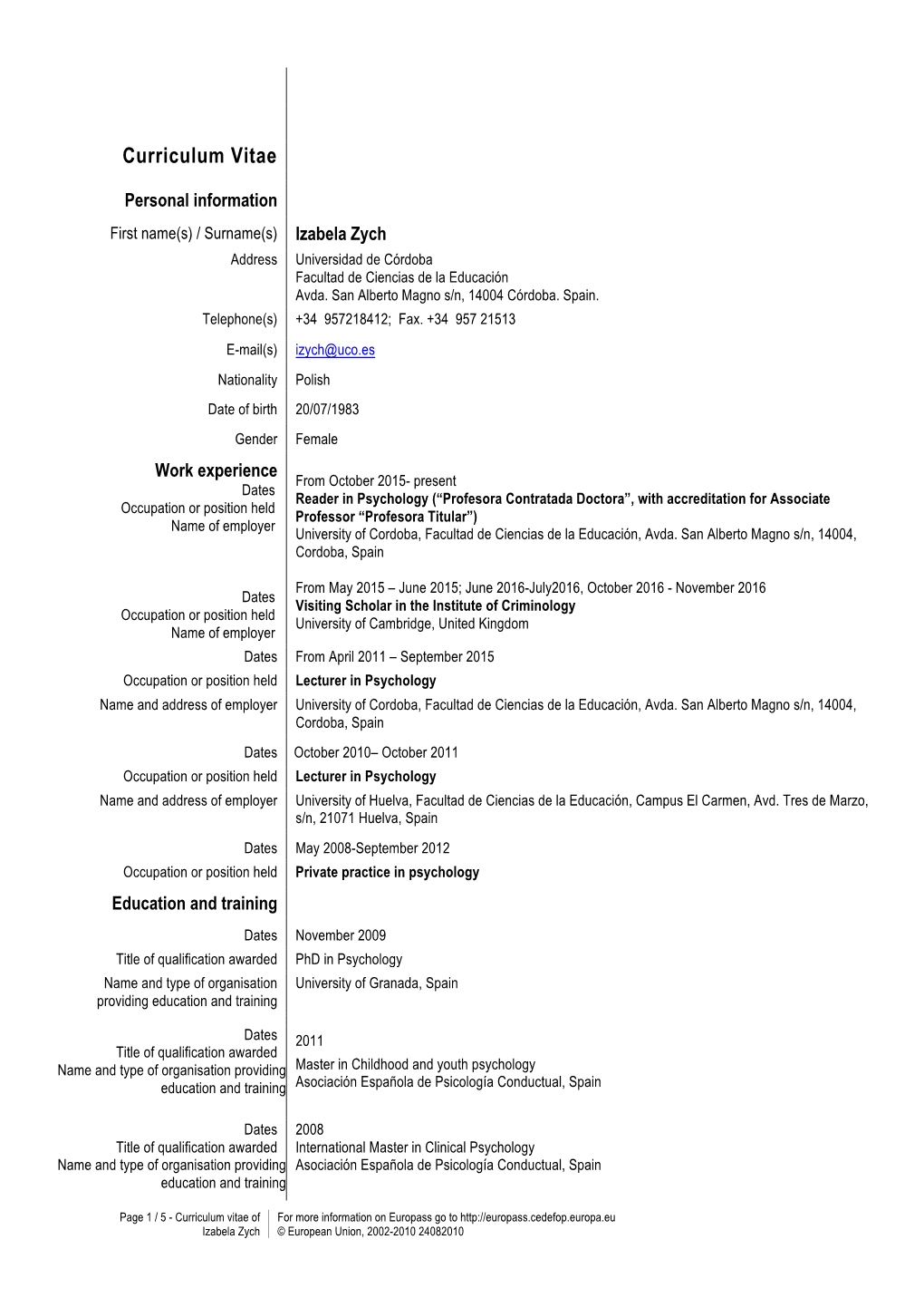 Curriculum Vitae