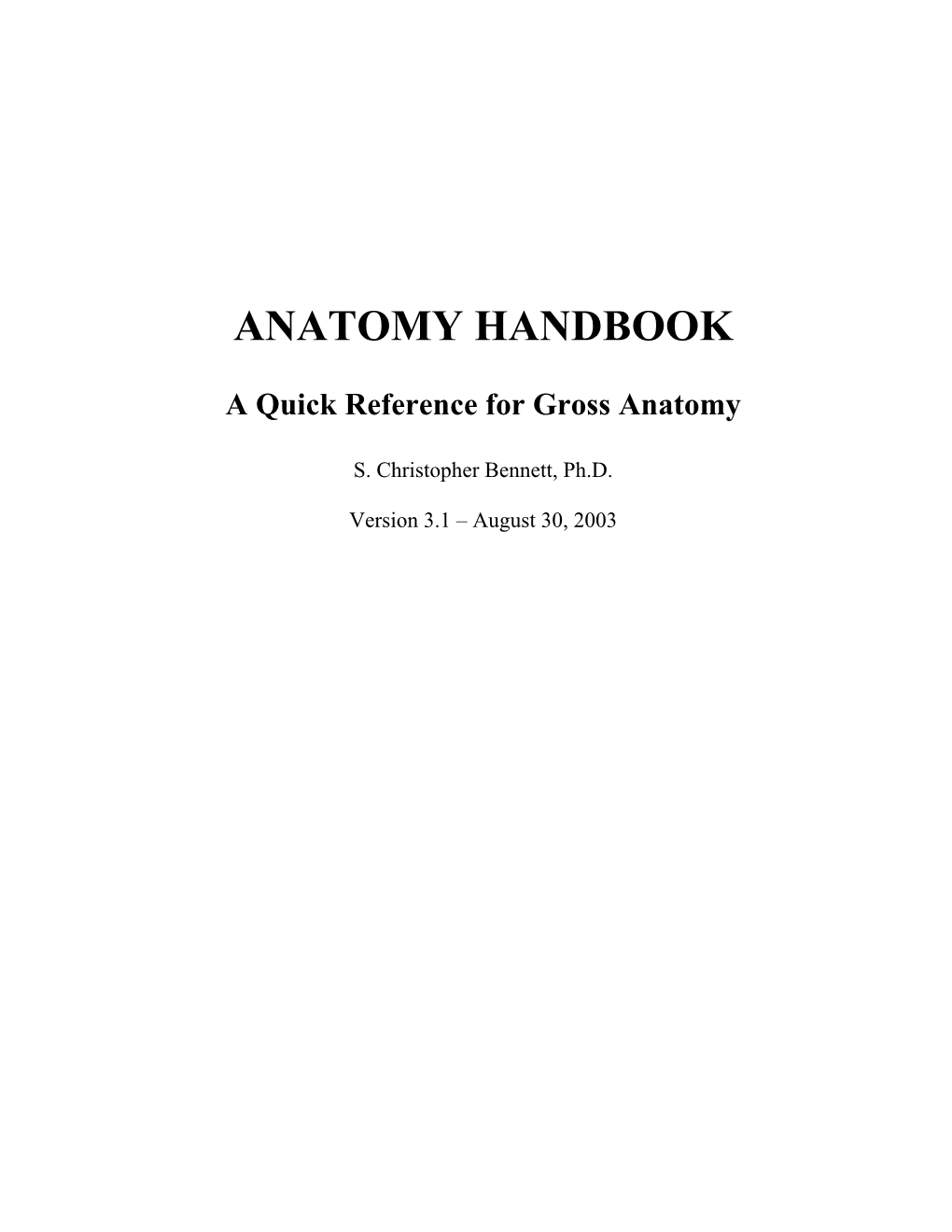 Anatomy Handbook