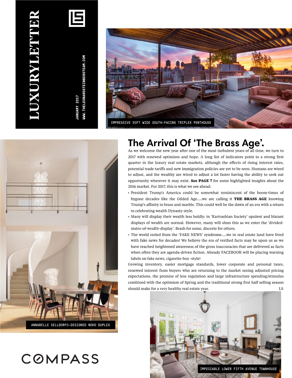 Luxuryletter January 2017 Impressive 50Ft Wide South-Facing Triplex Penthouse