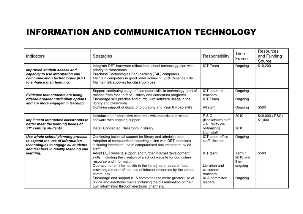 Information and Communication Technology