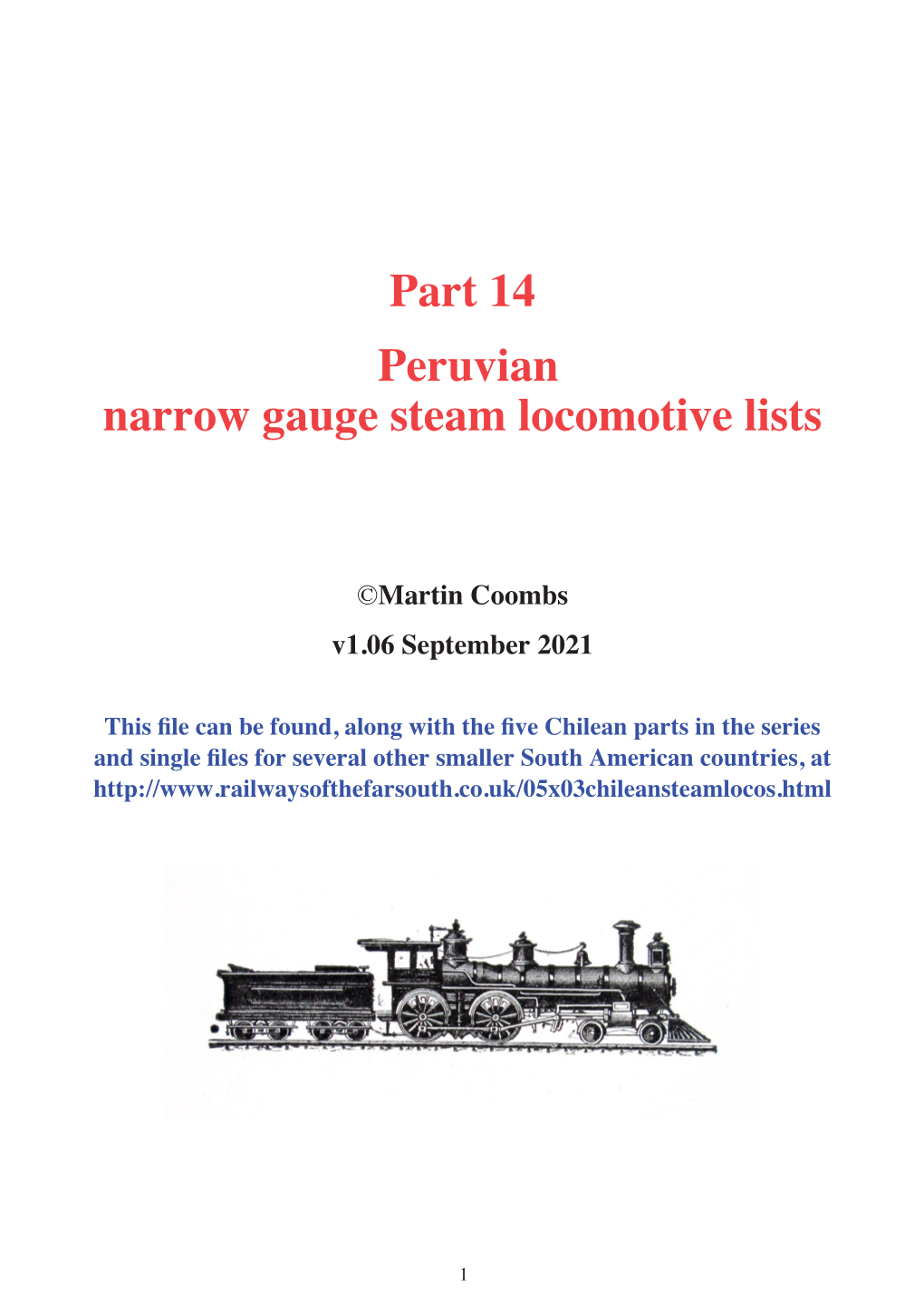 Peruvian Narrow Gauge Steam Locomotives