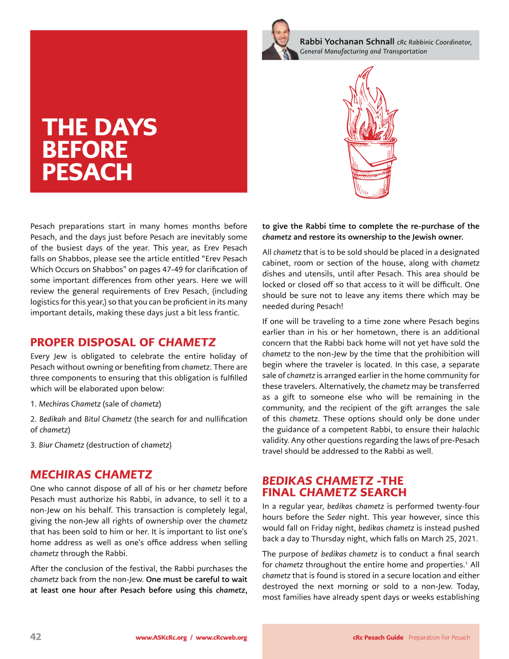 The Days Before Pesach