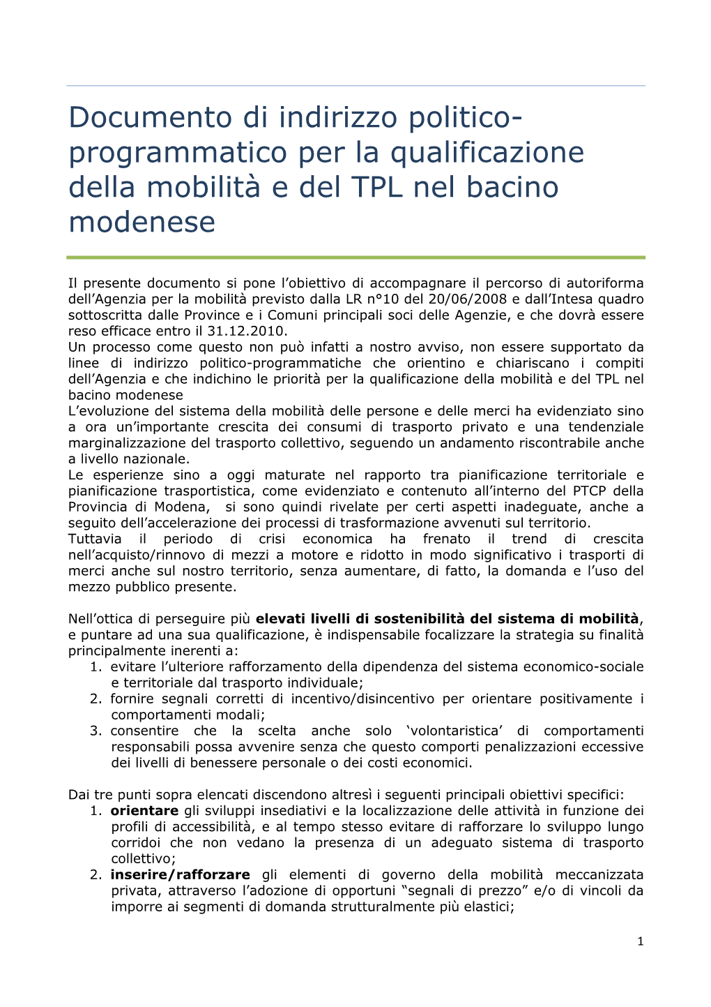 All. 3 Documento Di Indirizzo Per La Qualificazione Del TPL Nel Bacino