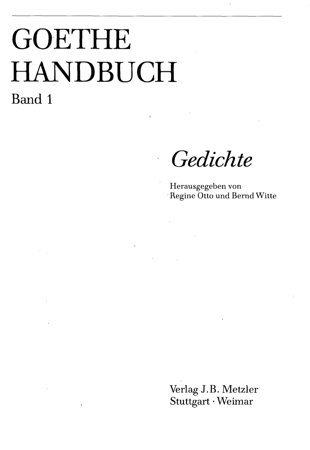 GOETHE HANDBUCH Bandl