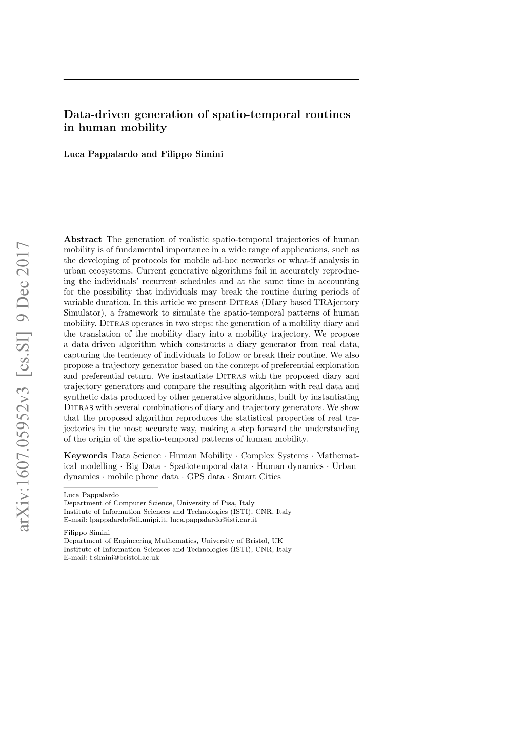 Arxiv:1607.05952V3 [Cs.SI] 9 Dec 2017