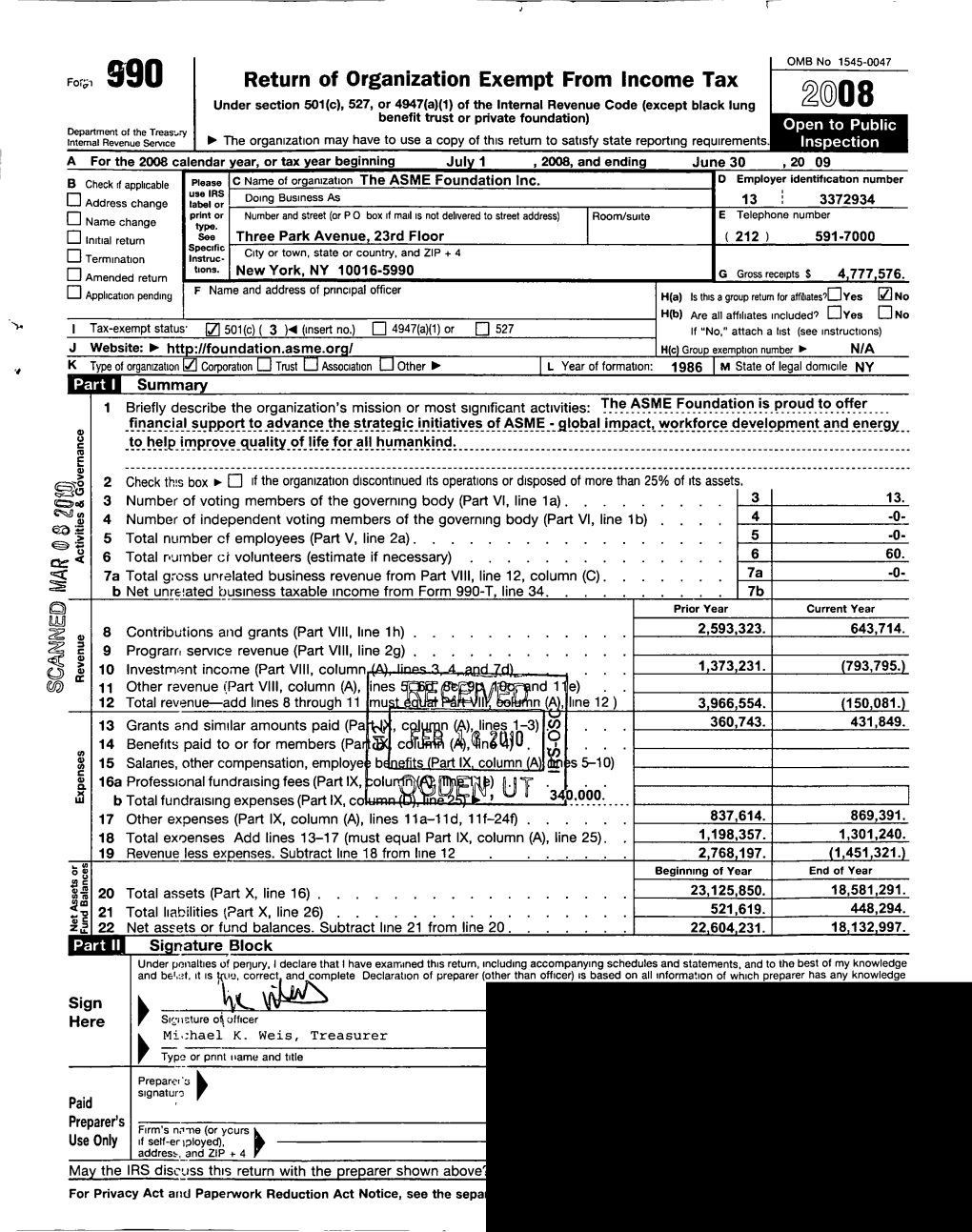 Return of Organization Exempt from Income