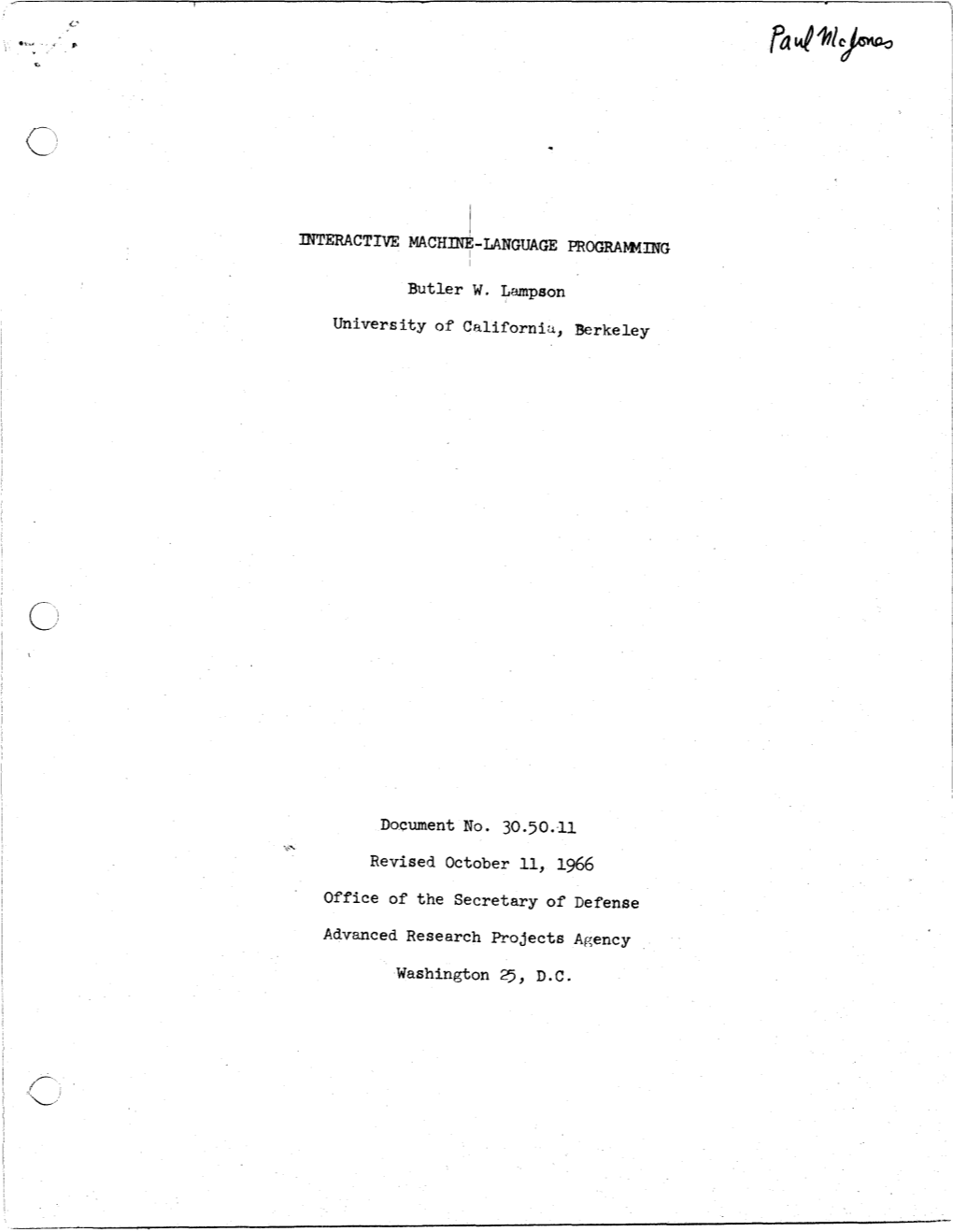 Butler W. Lampson University of California, Berkeley Document No