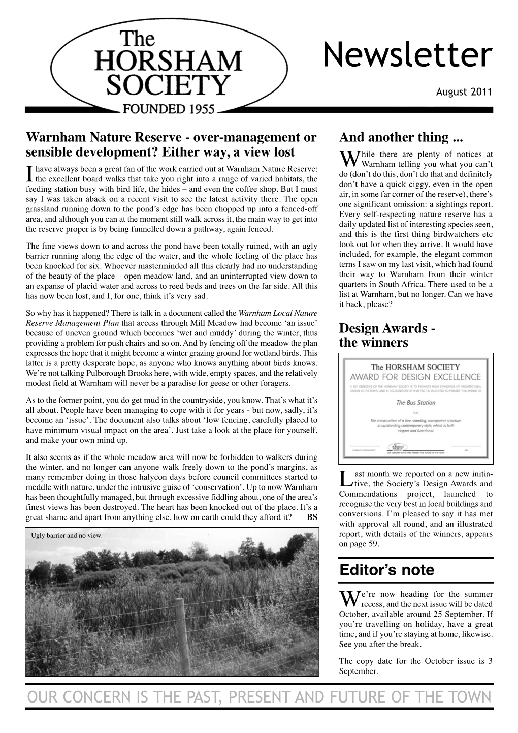 Newsletter August 2011 Newsletter