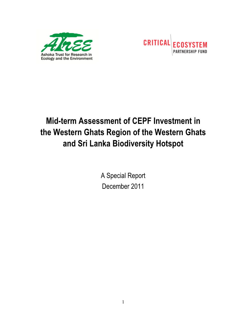 Western Ghats Mid-Term Assessment, 2011 English Pdf