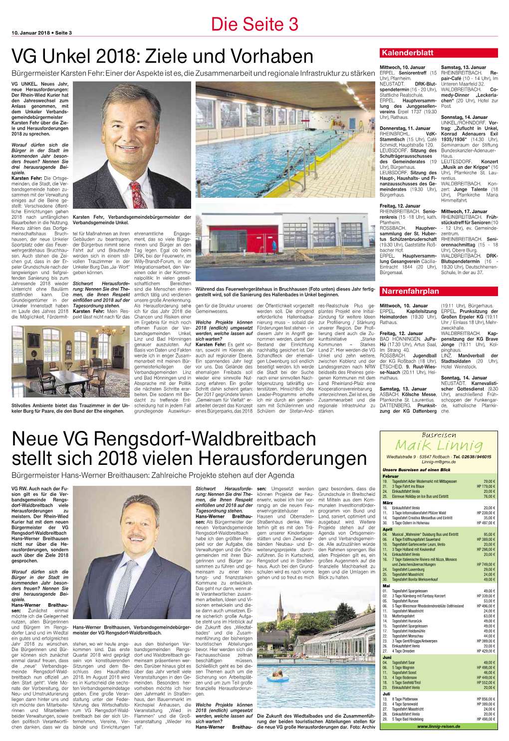 VG Unkel 2018: Ziele Und Vorhaben Neue VG Rengsdorf-Waldbreitbach