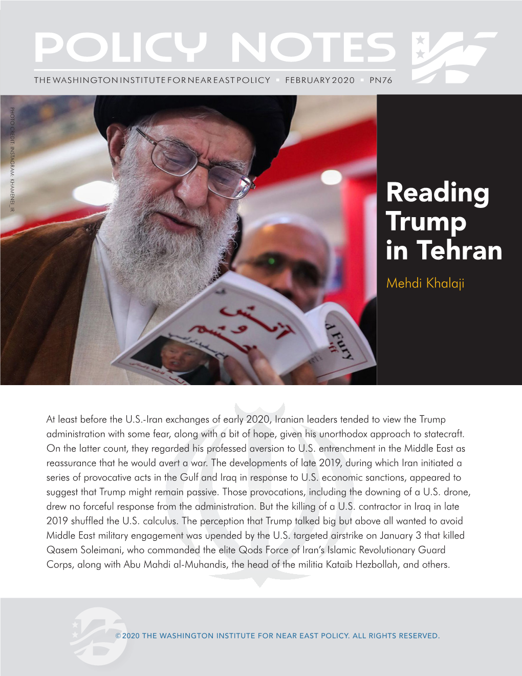 Reading Trump in Tehran Mehdi Khalaji