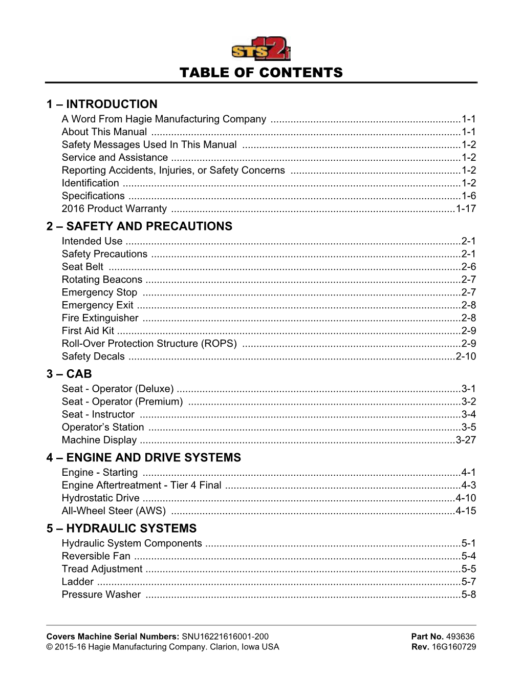 Table of Contents