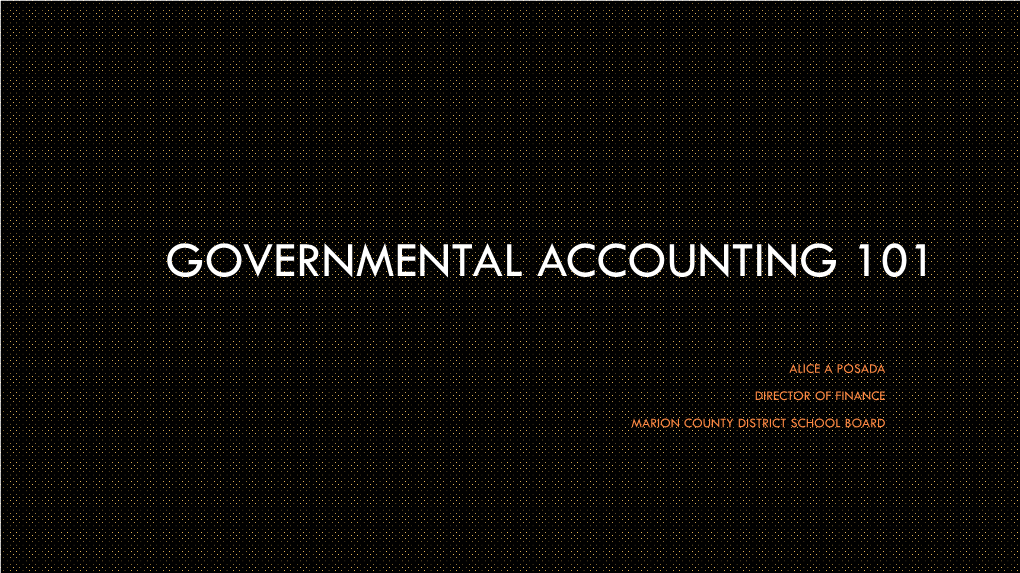 Governmental Accounting 101