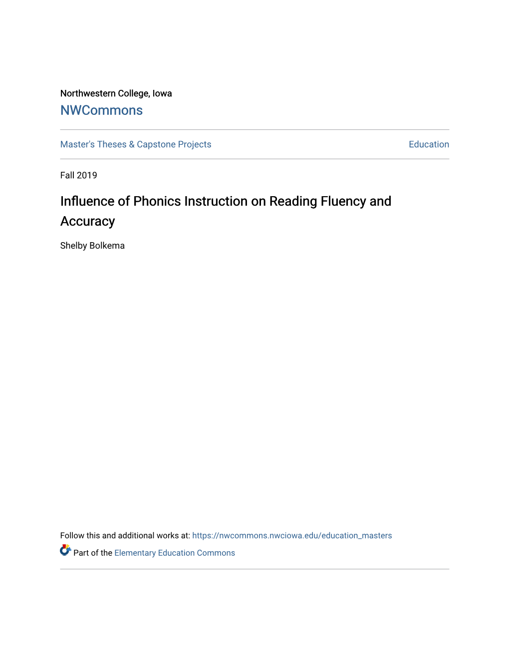 Influence of Phonics Instruction on Reading Fluency and Accuracy