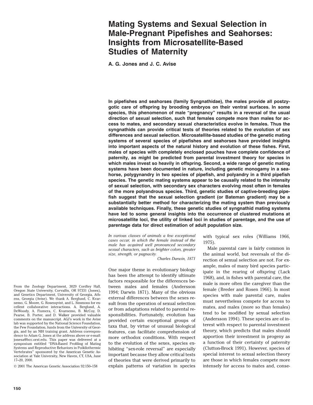 Mating Systems and Sexual Selection in Male-Pregnant Pipefishes And