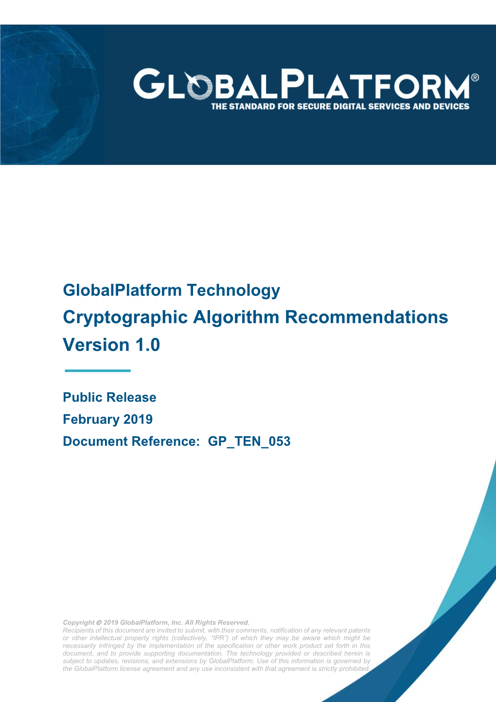 Cryptographic Algorithm Recommendations V1.0