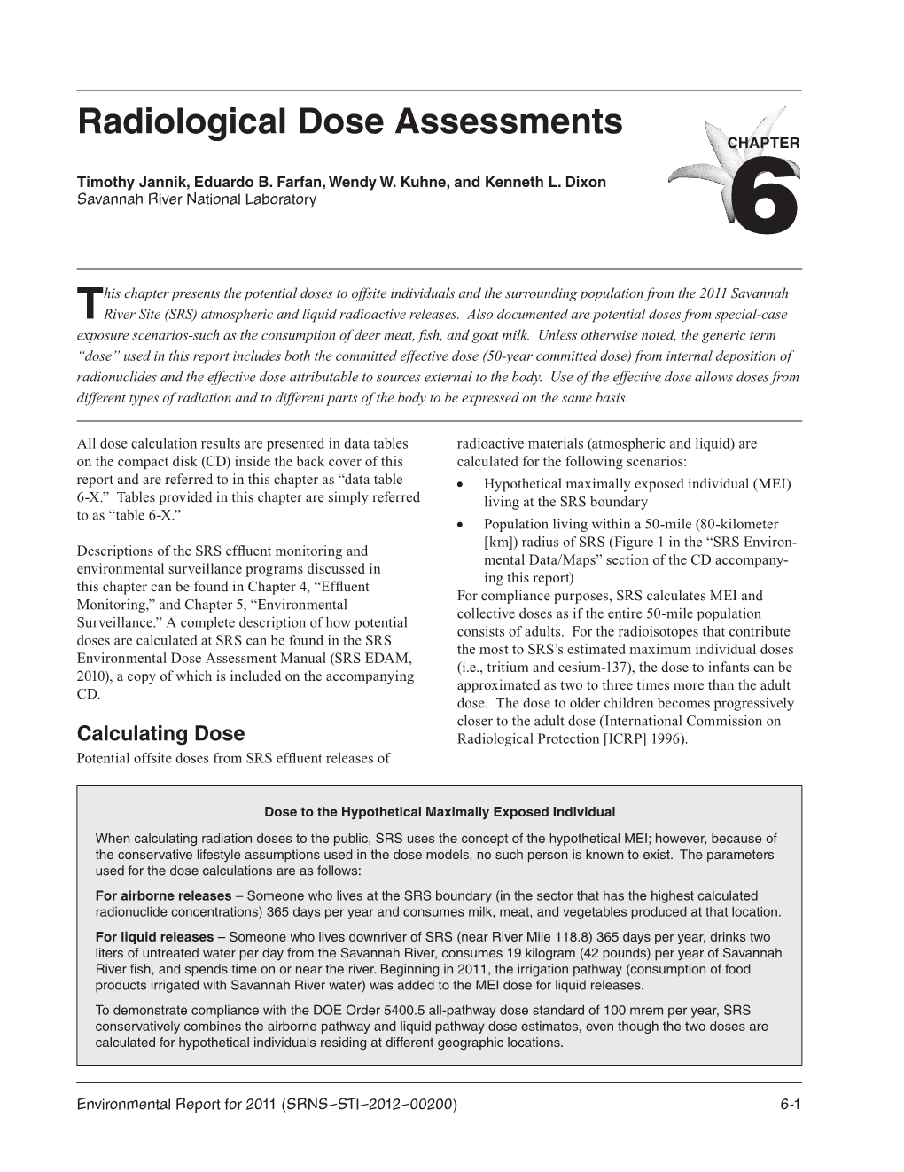 Radiation Dose Assessments