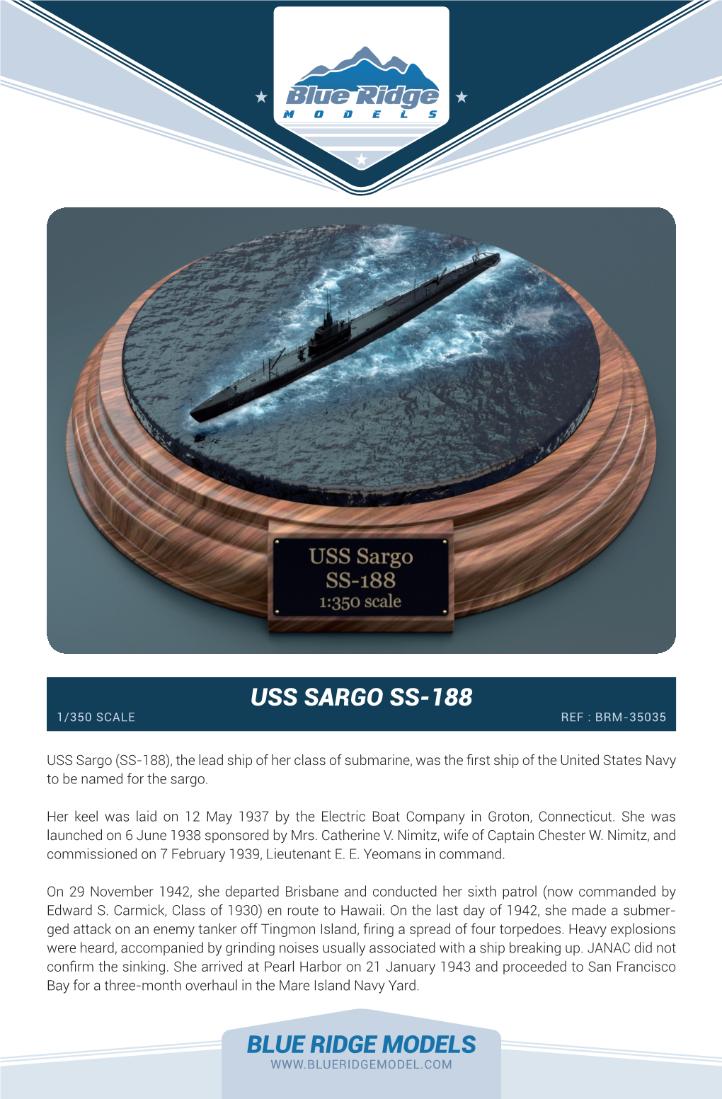 Blue Ridge Models Uss Sargo Ss-188