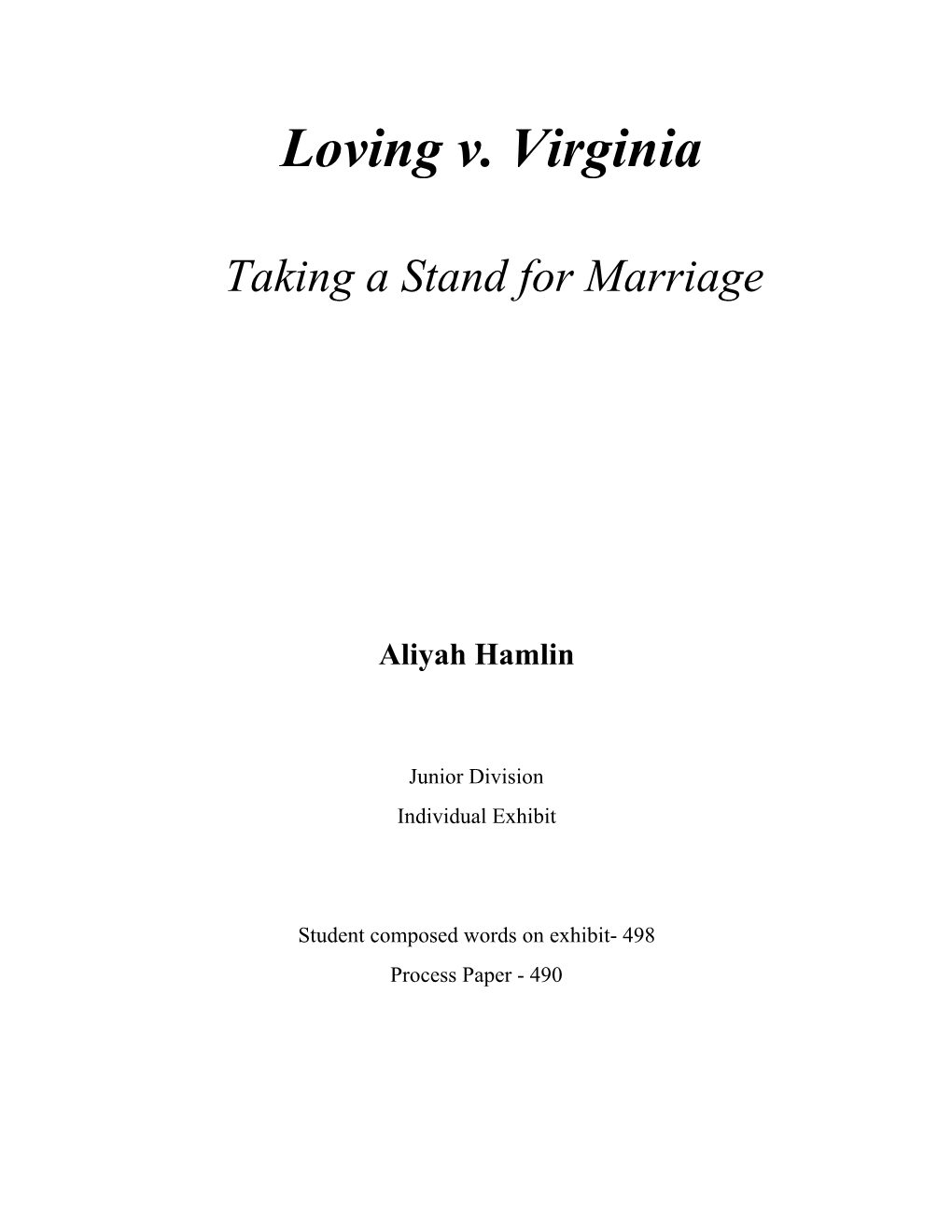 Loving V. Virginia