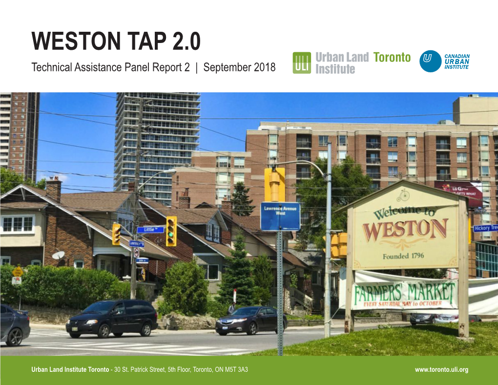 WESTON TAP 2.0 Technical Assistance Panel Report 2 | September 2018