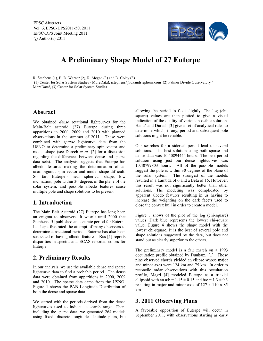 A Preliminary Shape Model of 27 Euterpe