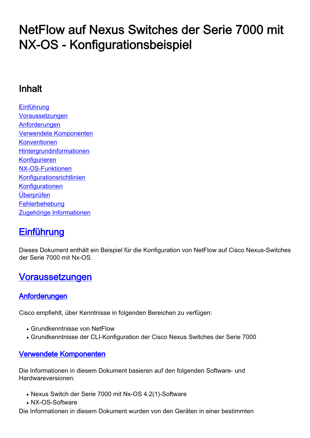 Netflow Auf Nexus Switches Der Serie 7000 Mit NX-OS - Konfigurationsbeispiel