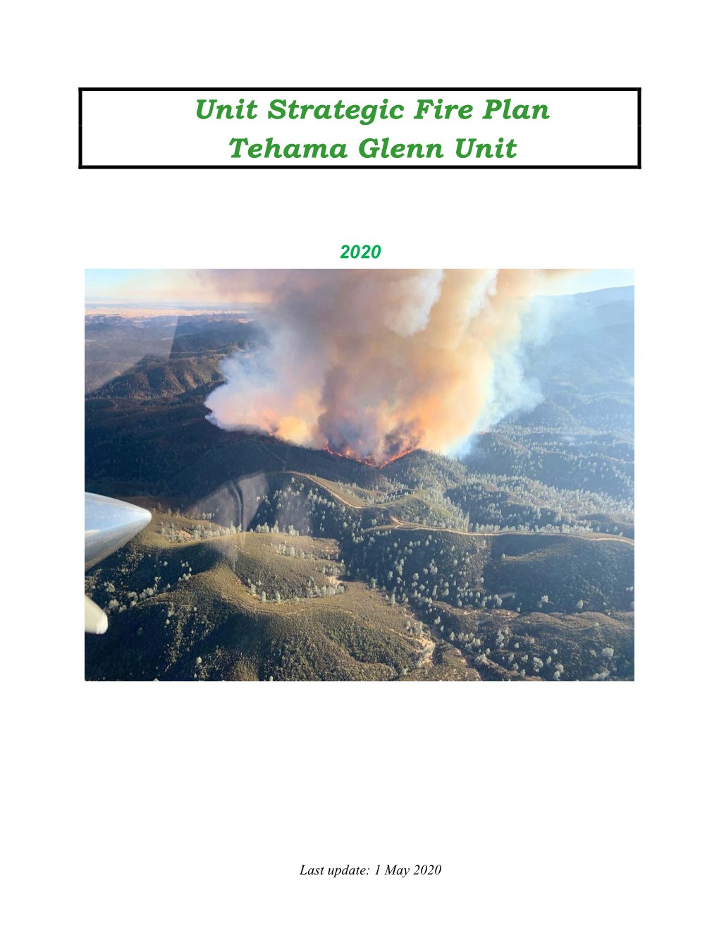 2020 Tehama Glenn Unit Fire Plan