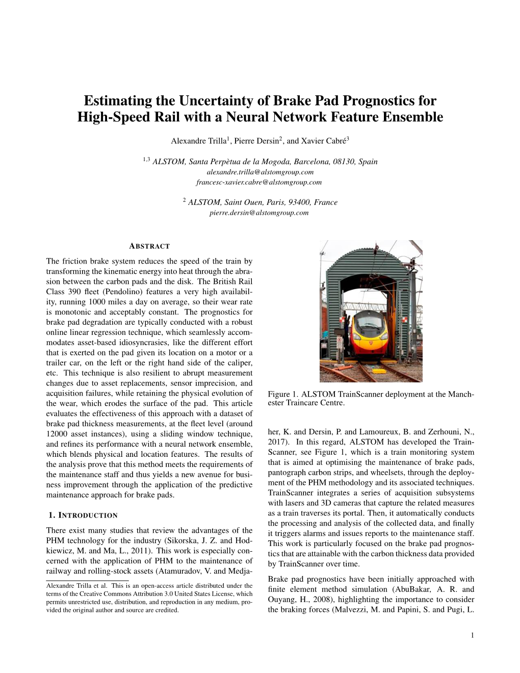 Estimating the Uncertainty of Brake Pad Prognostics for High-Speed Rail with a Neural Network Feature Ensemble