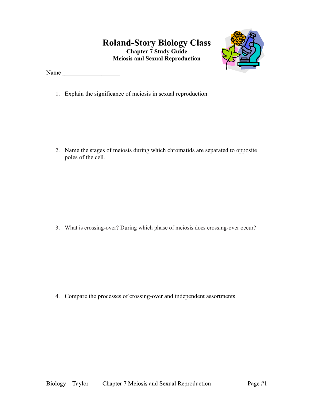 Roland-Story Biology Class