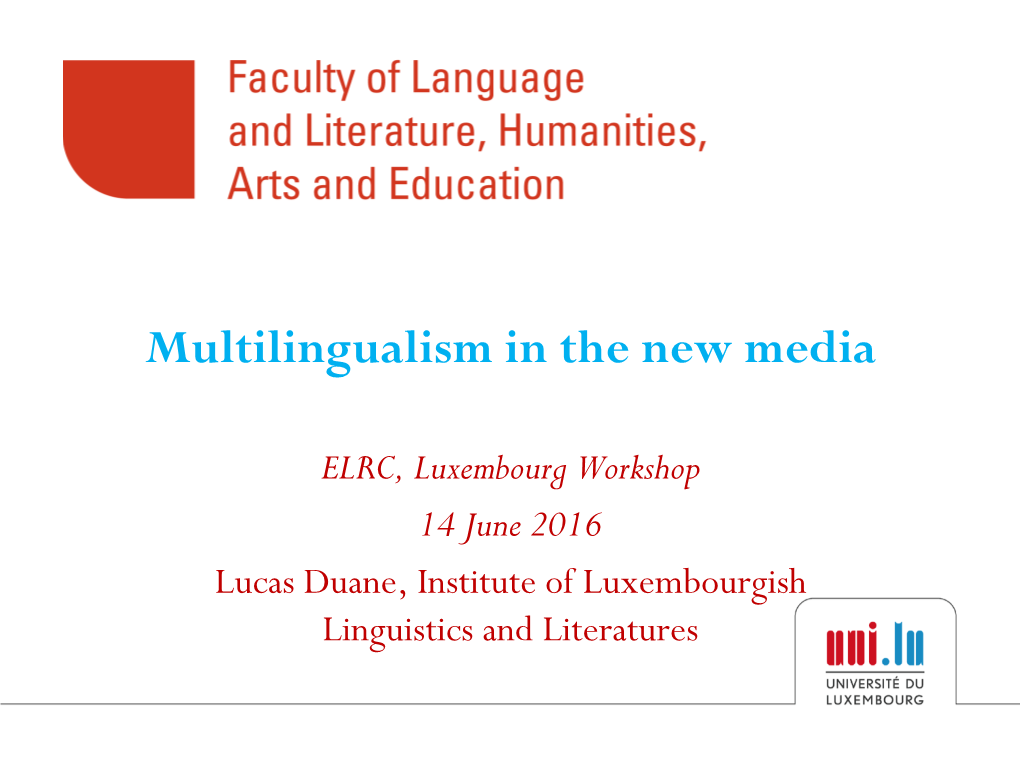 Multilingualism in the New Media