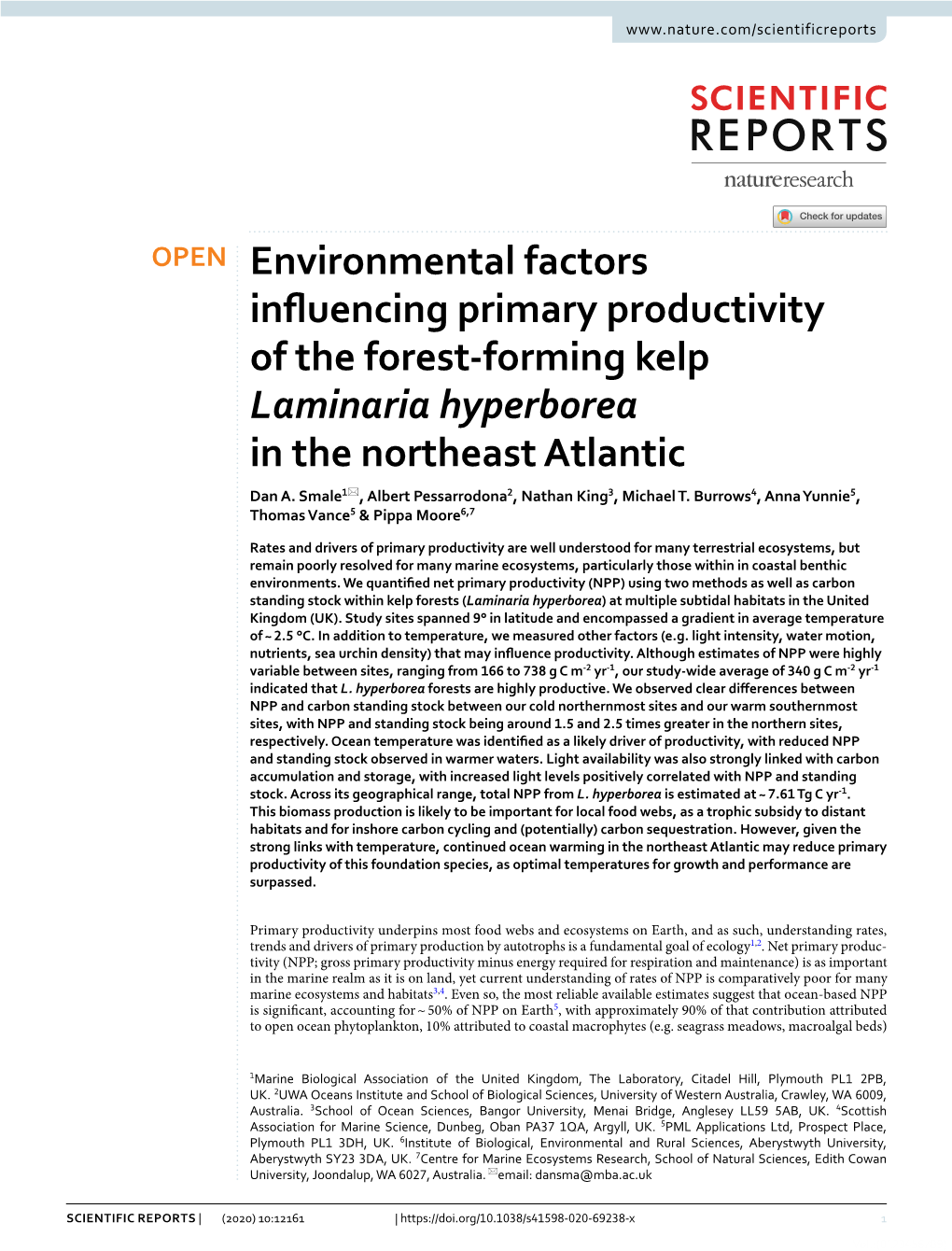Environmental Factors Influencing Primary Productivity of The