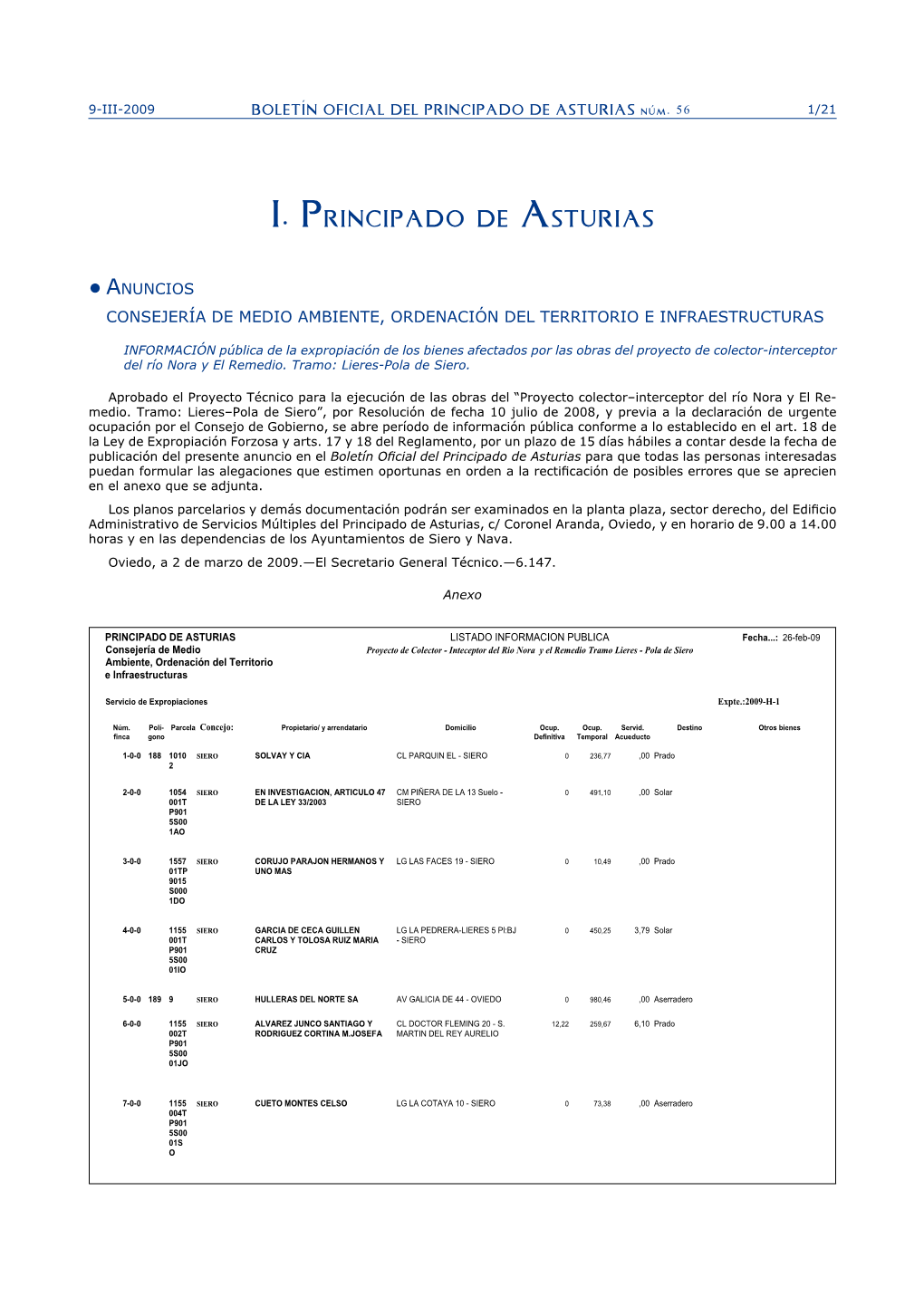 I. Principado De Asturias