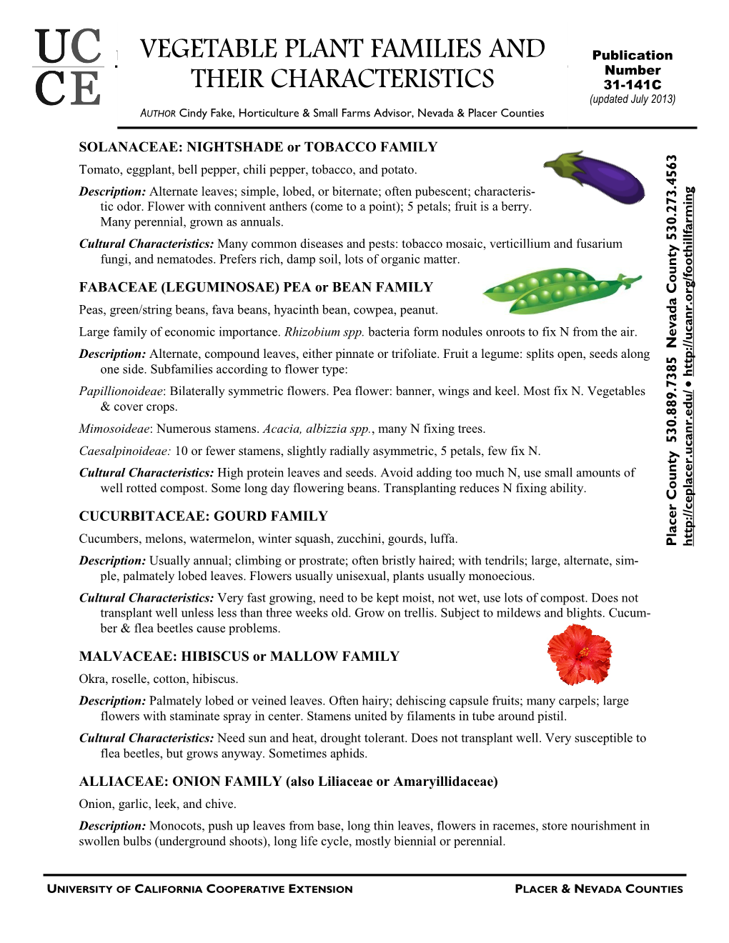 Vegetable Plant Families and Their Characteristics