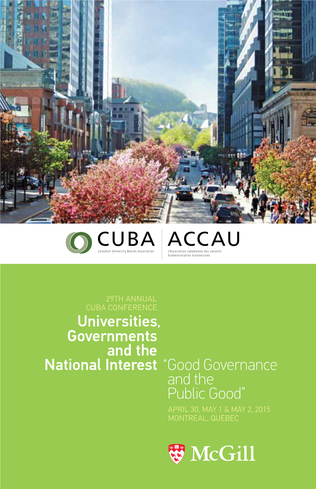 CUBA ACCAU Canadian University Boards Association L’Association Canadienne Des Conseils D’Administration D’Universites