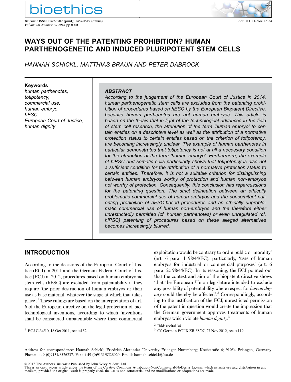 Human Parthenogenetic and Induced Pluripotent Stem Cells