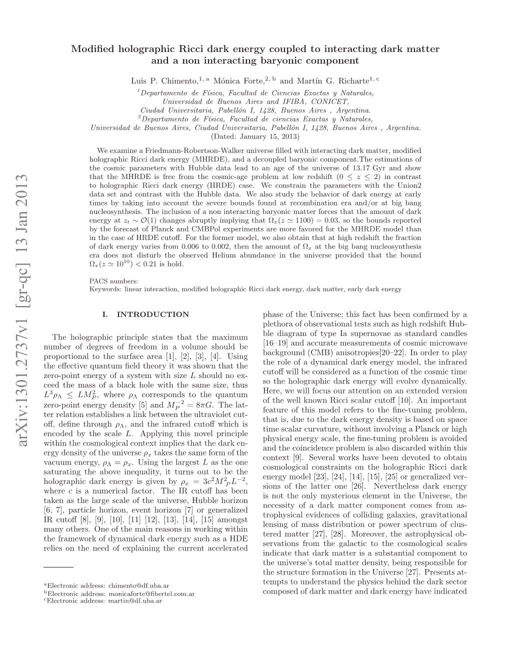 Arxiv:1301.2737V1 [Gr-Qc] 13 Jan 2013