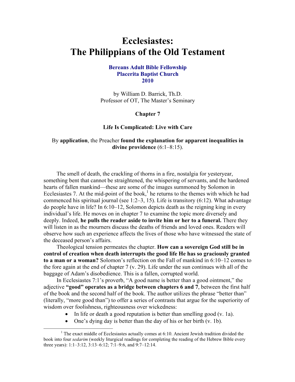 Ecclesiastes: the Philippians of the Old Testament