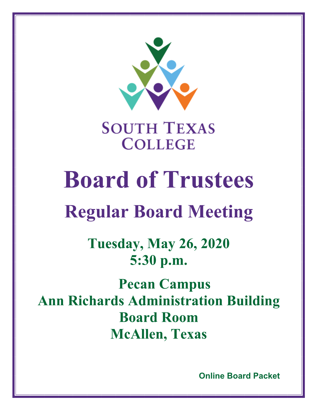 2020-05-26 Regular Board Meeting Packet