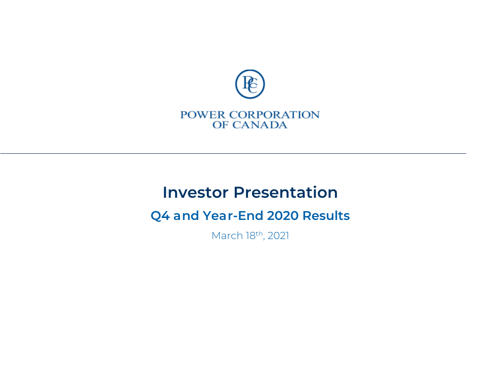 Power Corporation Investor Presentation