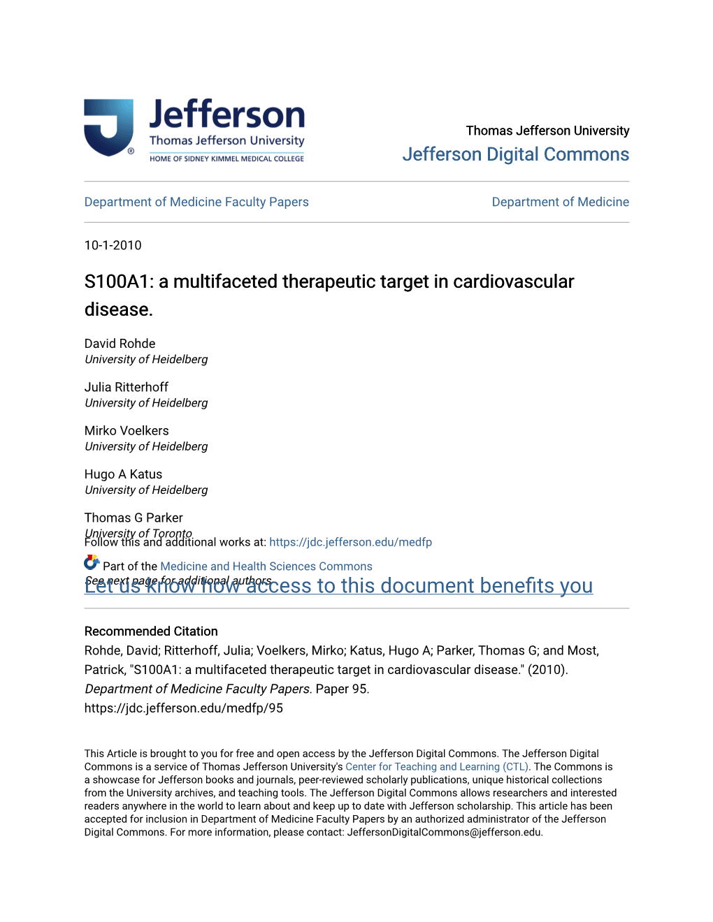 S100A1: a Multifaceted Therapeutic Target in Cardiovascular Disease