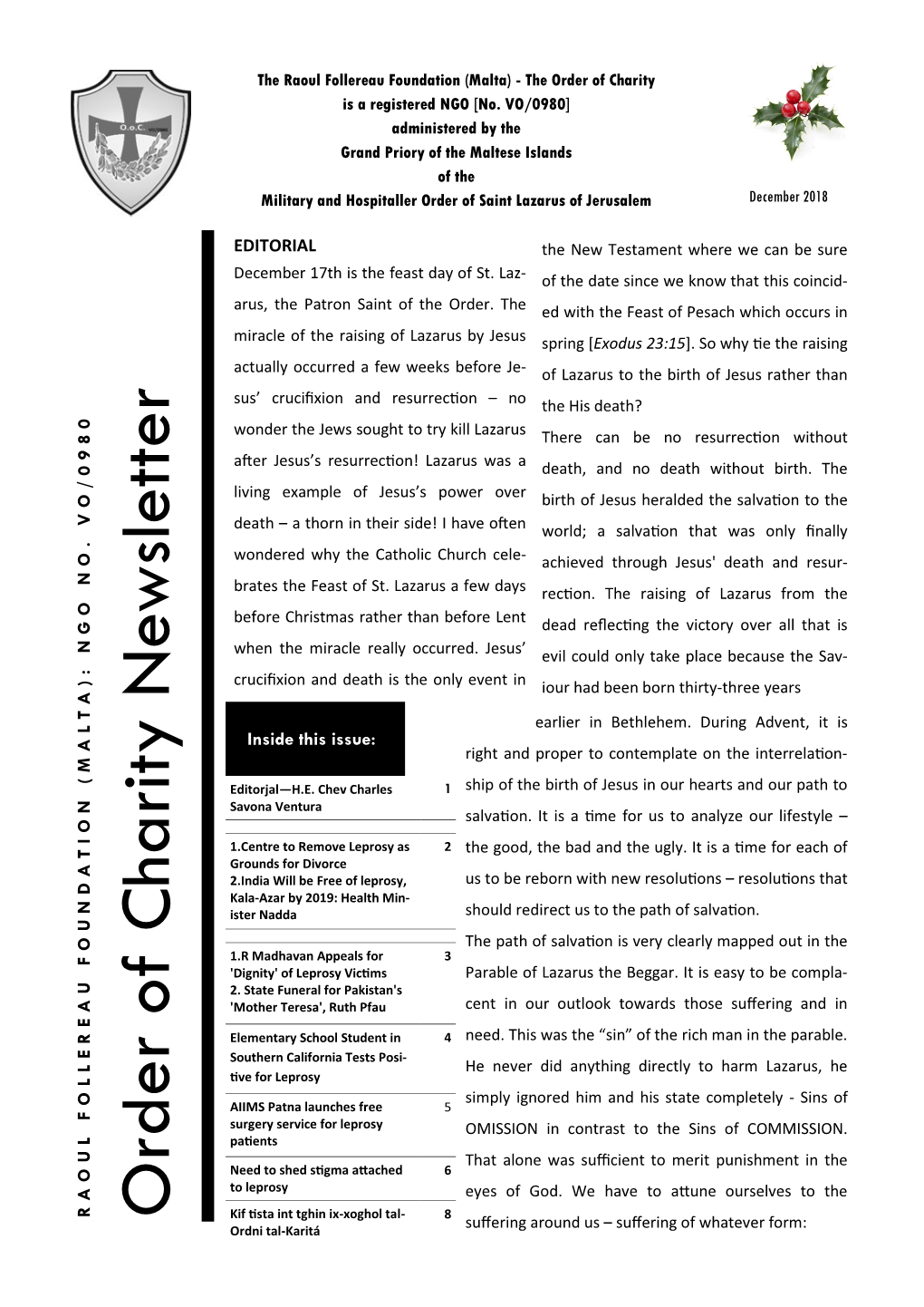 Order of Charity Newsletter R