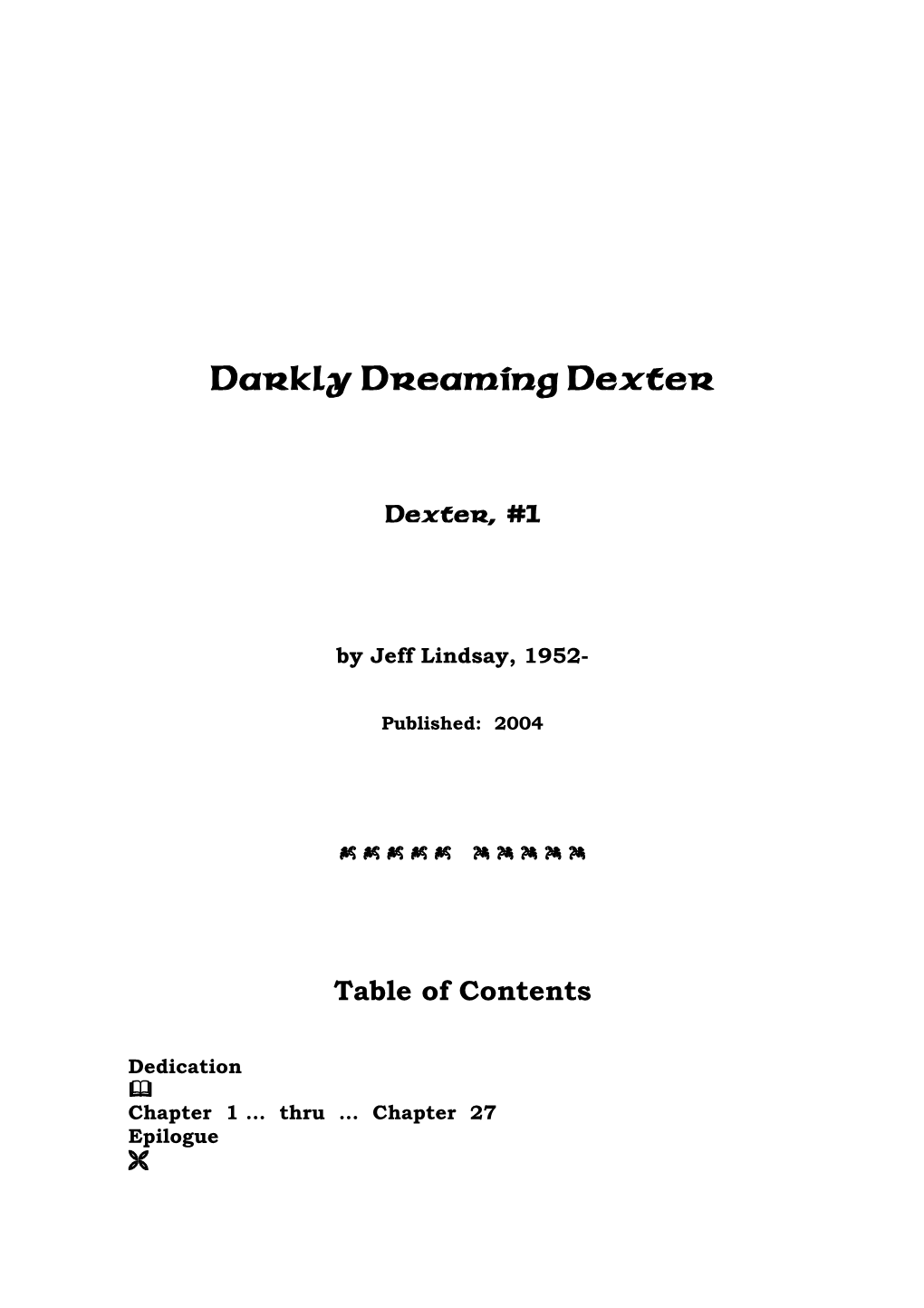 Darkly Dreaming Dexter