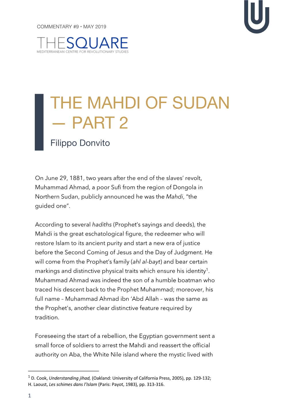 The Mahdi of Sudan